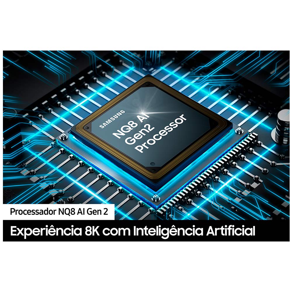 Smart TV Samsung AI Big Neo QLED 8K 75" Polegadas 75QN800D 2024, Processador com AI e Alexa Built-in