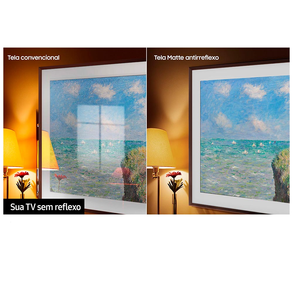 Smart TV Samsung The Frame QLED 4K 43" Polegadas 43LS03D com Tela Matte Antirreflexo, Modo Arte e Molduras Customiz