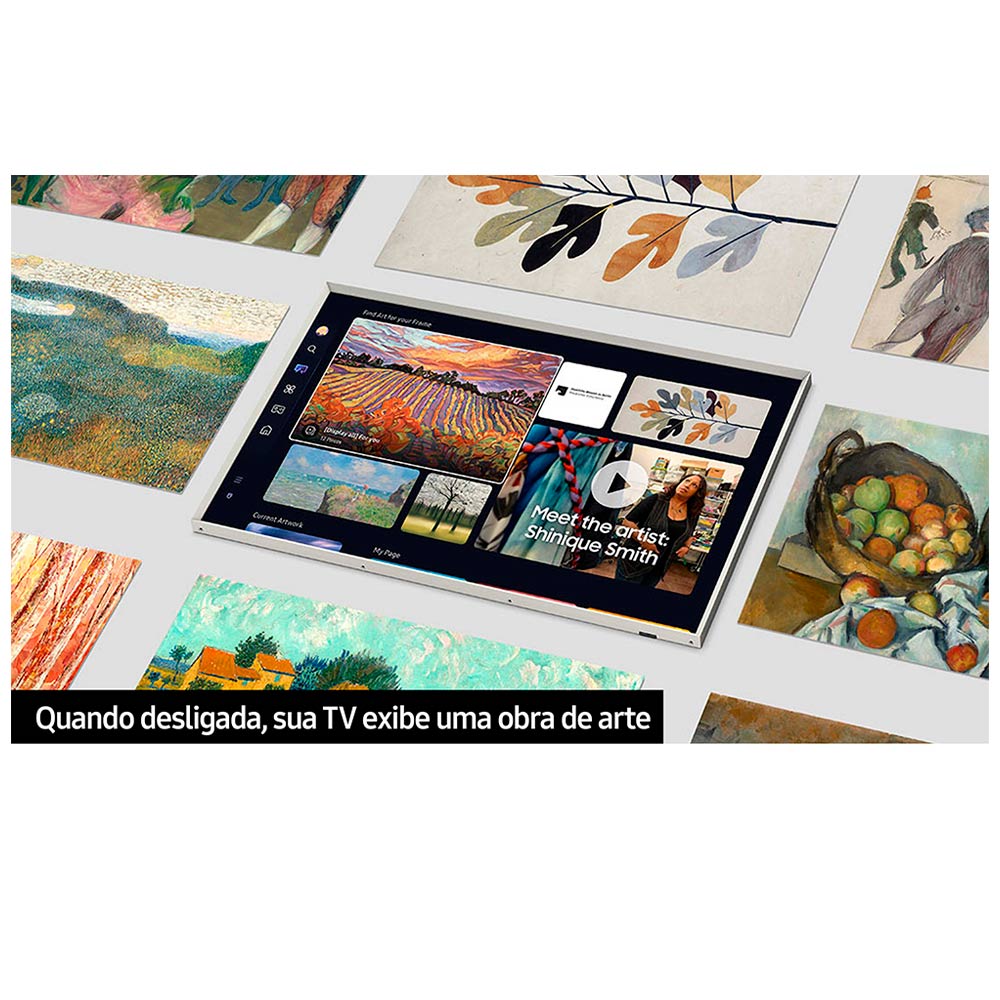 Smart TV Samsung The Frame QLED 4K 43" Polegadas 43LS03D com Tela Matte Antirreflexo, Modo Arte e Molduras Customiz