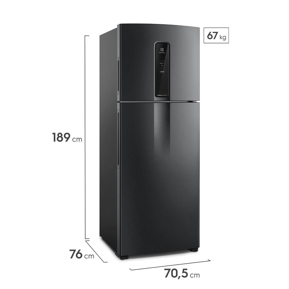 Refrigerador de 02 Portas Electrolux Frost Free com 480 Litros Efficient com AutoSense Inverter Black Inox Look - I