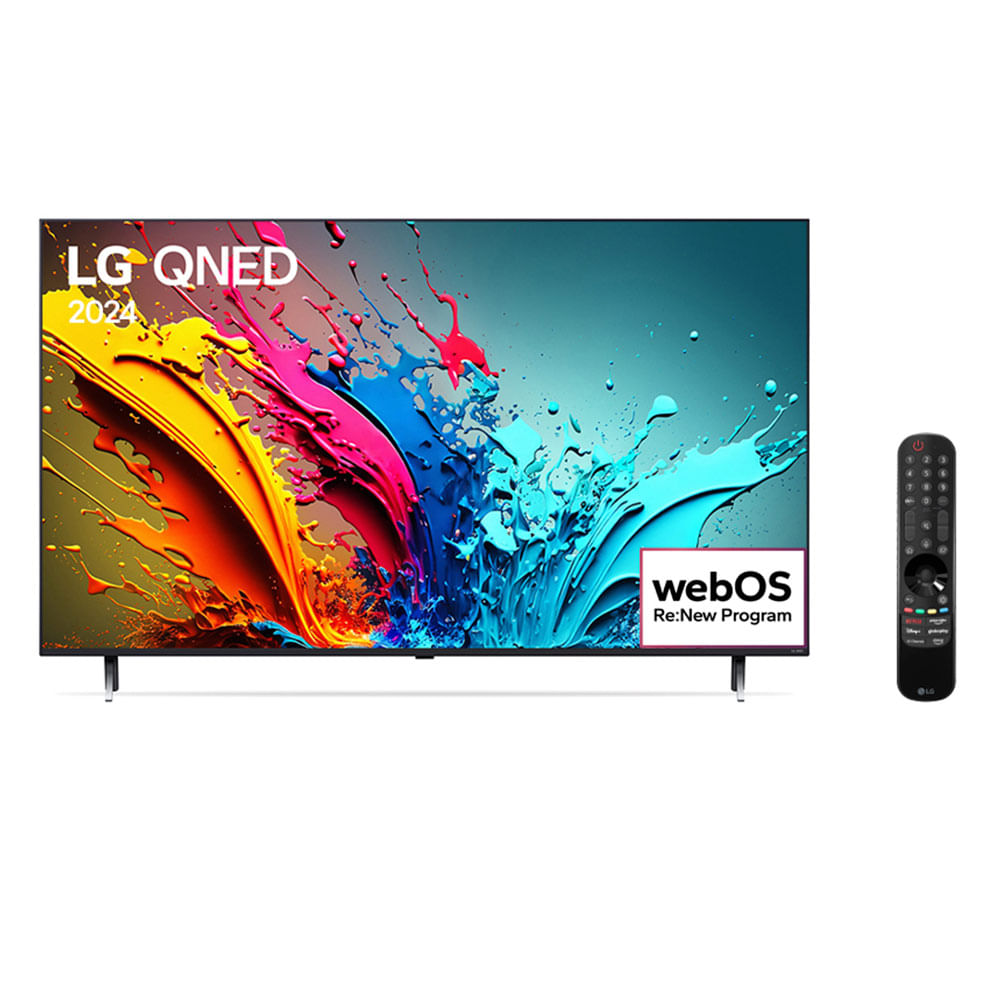 Smart TV 4K LG 55´´ Polegadas 55QNED85T QNED Processador a8, AI, Painel 120Hz, FreeSync e webOS 24