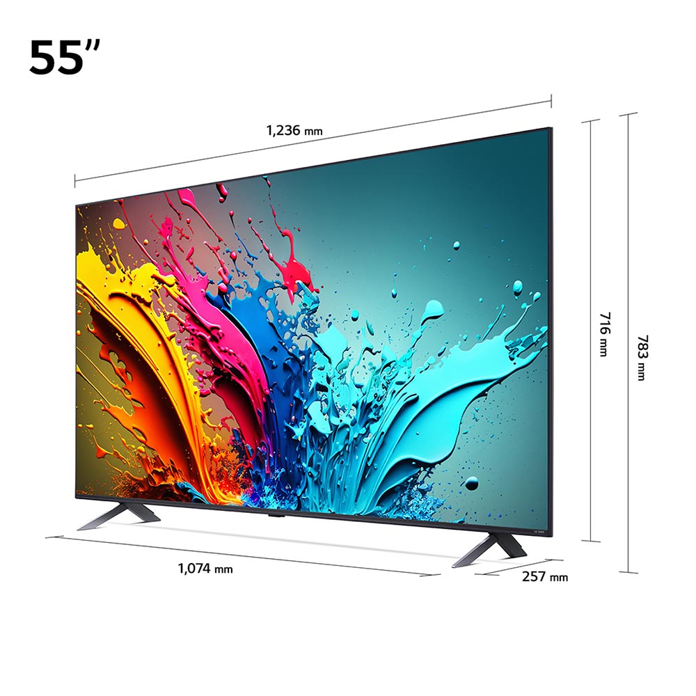 Smart TV 4K LG 55´´ Polegadas 55QNED85T QNED Processador a8, AI, Painel 120Hz, FreeSync e webOS 24