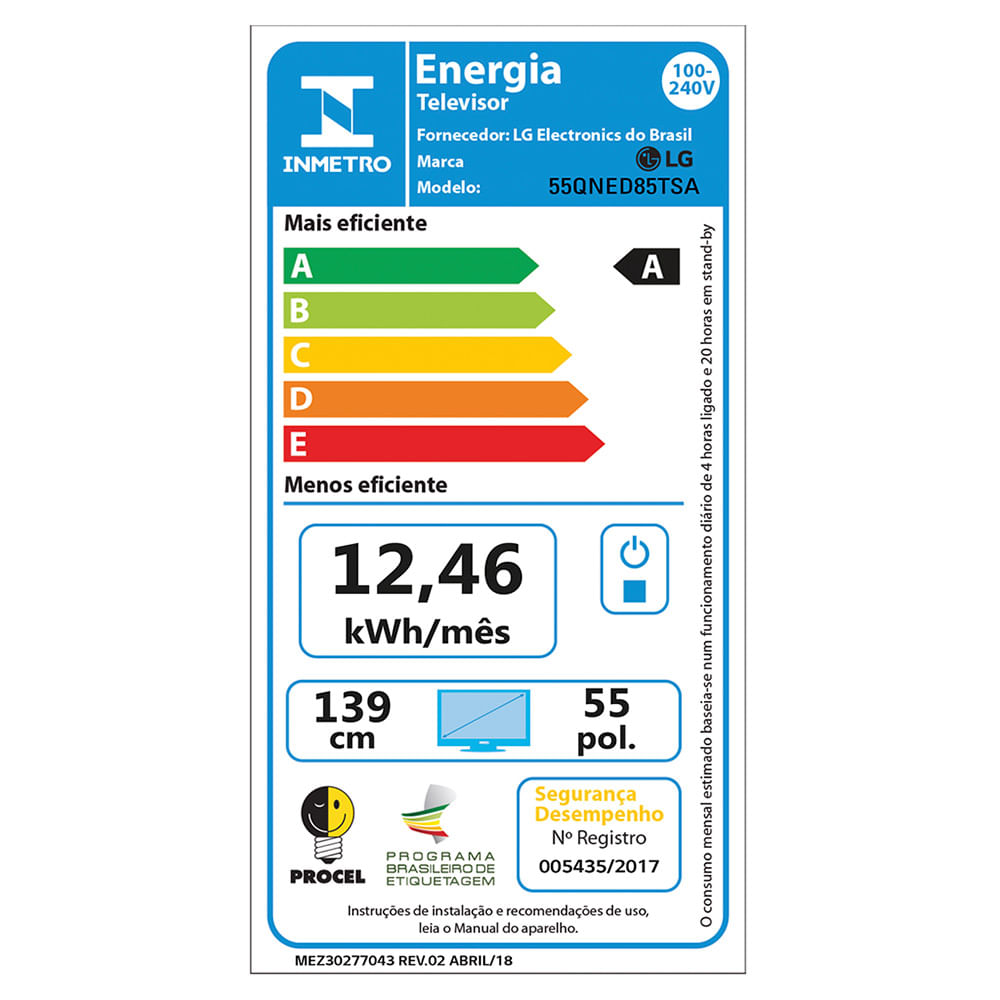 Smart TV 4K LG 55´´ Polegadas 55QNED85T QNED Processador a8, AI, Painel 120Hz, FreeSync e webOS 24