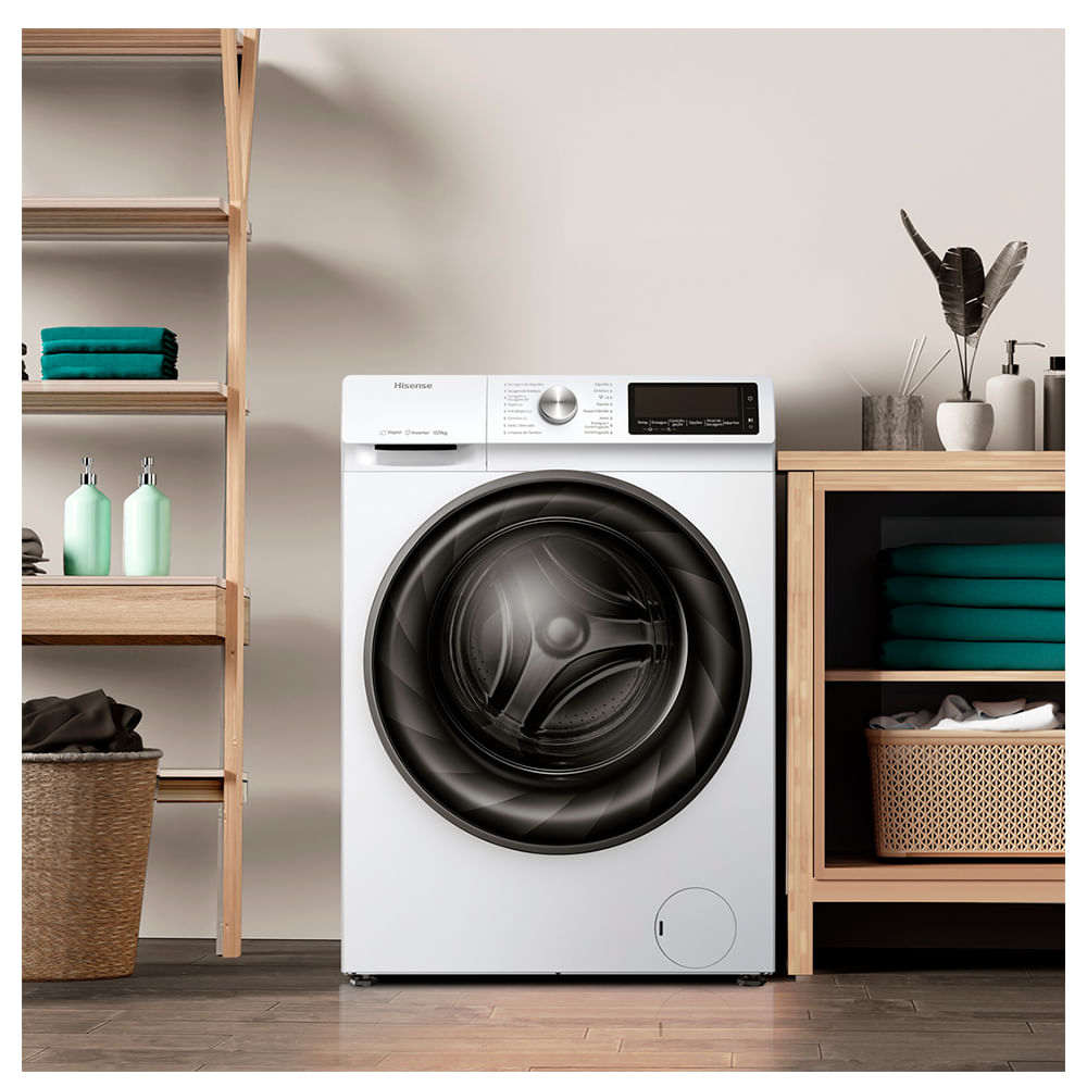 Lava e Seca 13Kg Hisense Branca com 13 Programas de Lavagem, Steam, Wi-Fi - WD3S13
