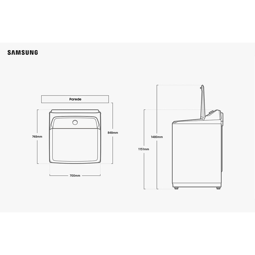 Lavadora de Roupas Samsung 23 Kg Digital Inverter Black  com 12 Programas de Lavagem - WA23B8377GV
