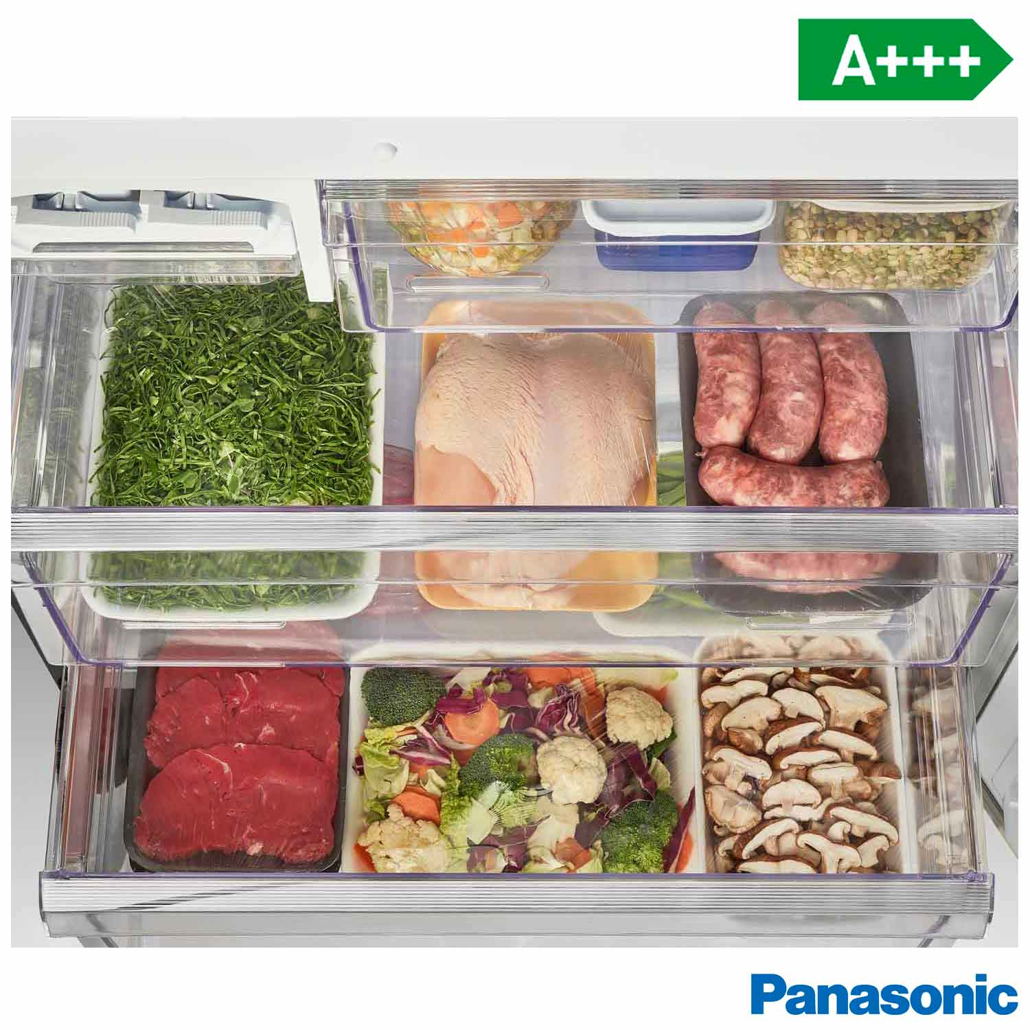 Refrigerador Bottom Freezer Inverter Panasonic de 02 Portas Frost Free com 425 Litros e Painel Easy Touch Preto - B