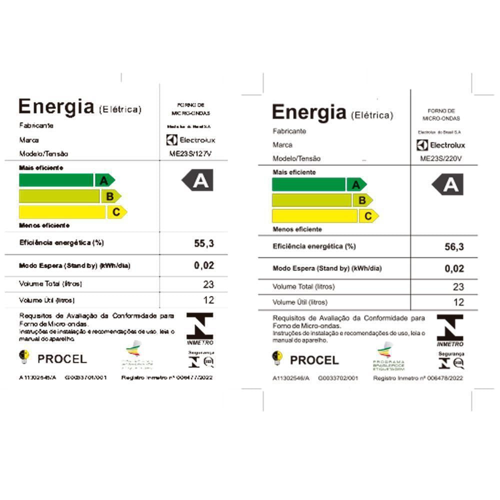 Micro-ondas Electrolux Efficient 23 Litros de Capacidade Prata - ME23S