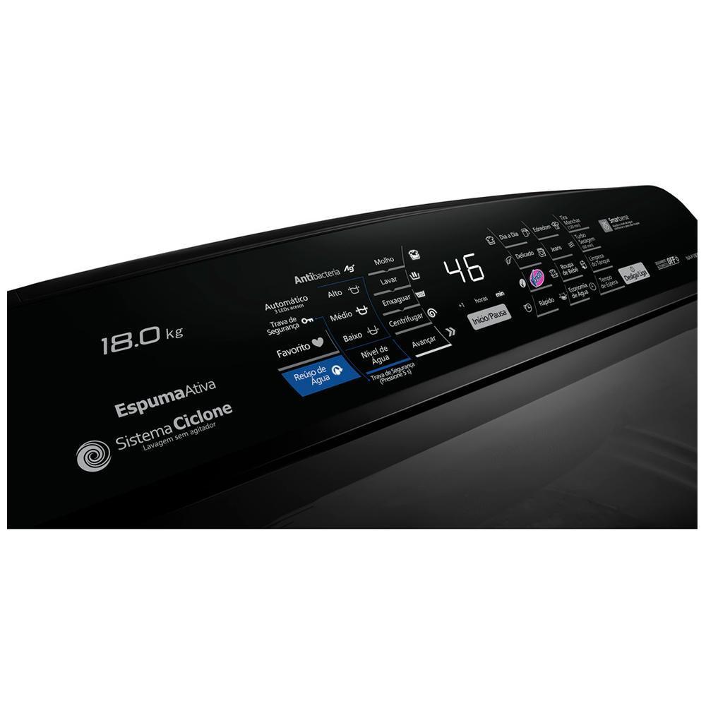 Lavadora de Roupas 18 Kg Panasonic Titânio com 9 Programas de Lavagem - NA-F180P7T