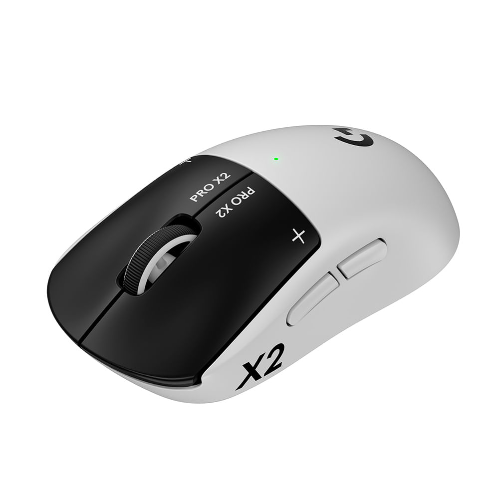 Mouse Gamer Sem Fio Logitech G Pro X2 Superstrike Lightspeed com Cliques Táteis Personalizáveis, Branco e Preto