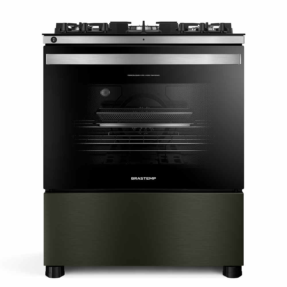 Fogão de Piso Brastemp de 05 Bocas Eclipse Collection Black Inox - BFS5LAP