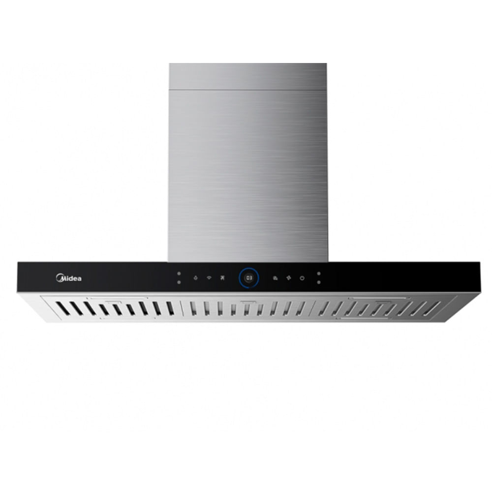 Coifa Ilha Midea 90cm Smart Pro Touch Prata e Preto - MH90M83
