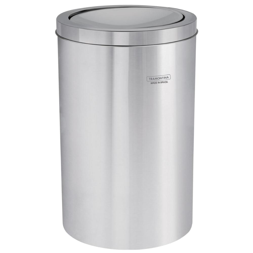 Lixeira Inox Tramontina Swing Scotch Brite e Tampa Basculante 12 Litros