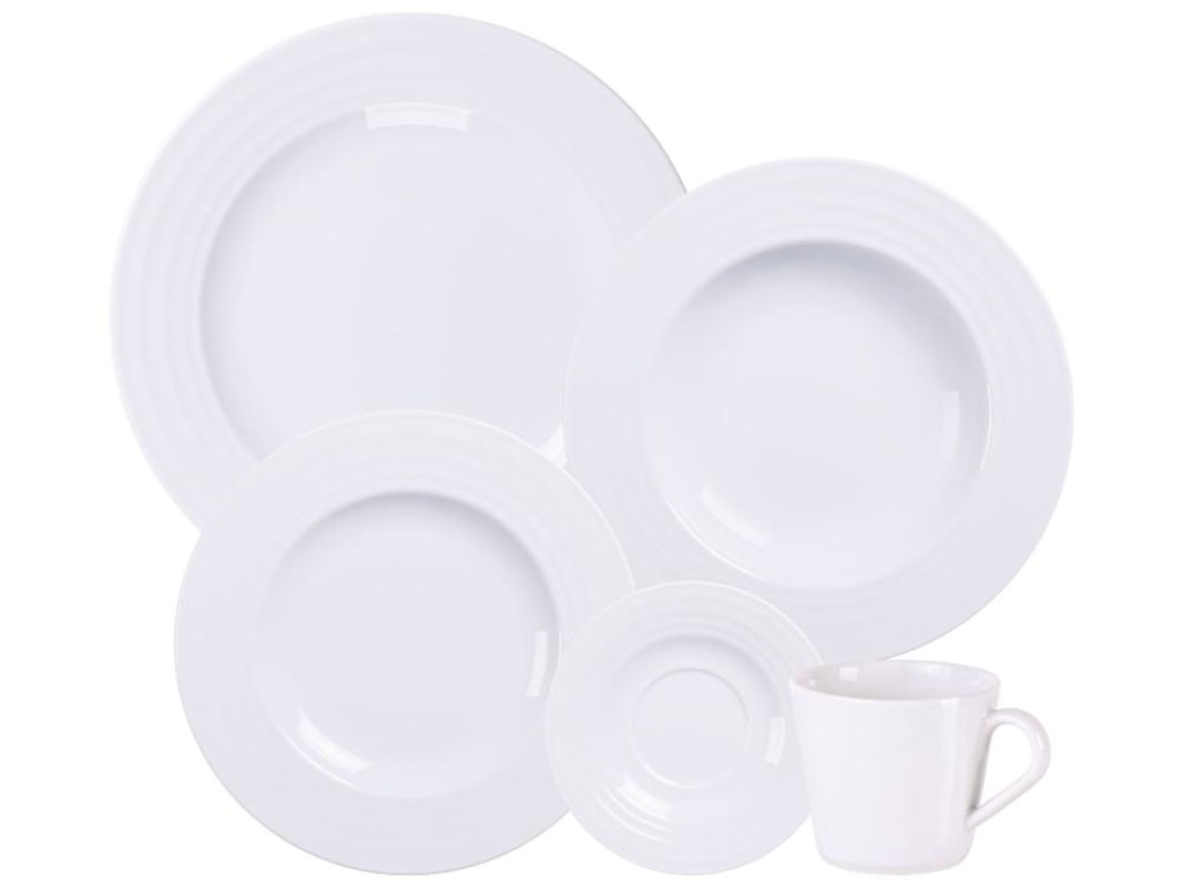 Aparelho de Jantar 20 Peças Tramontina Vibrare em Porcelana Decorada