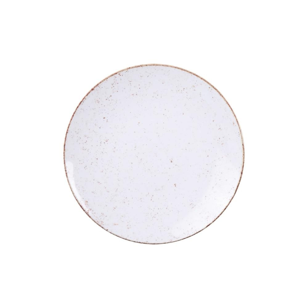 Prato Sobremesa Tramontina Rústico Marrom em Porcelana Decorada 21 cm