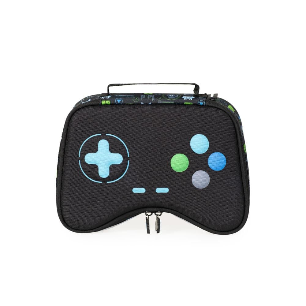 Estojo Escolar Masculino Video Game Preto P / Preto