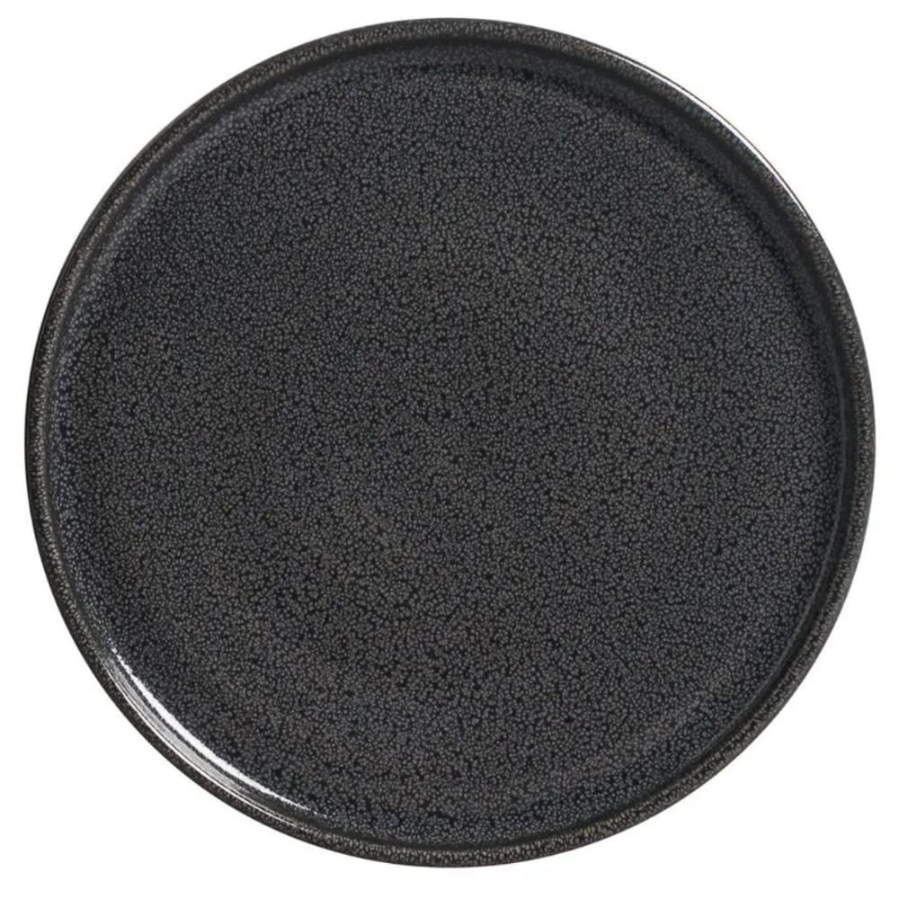 Jogo 12 Pratos de Sobremesa Basic Dove 19,5cm Porto Brasil Stoneware Azul Escuro Cinza Mesa Posta
