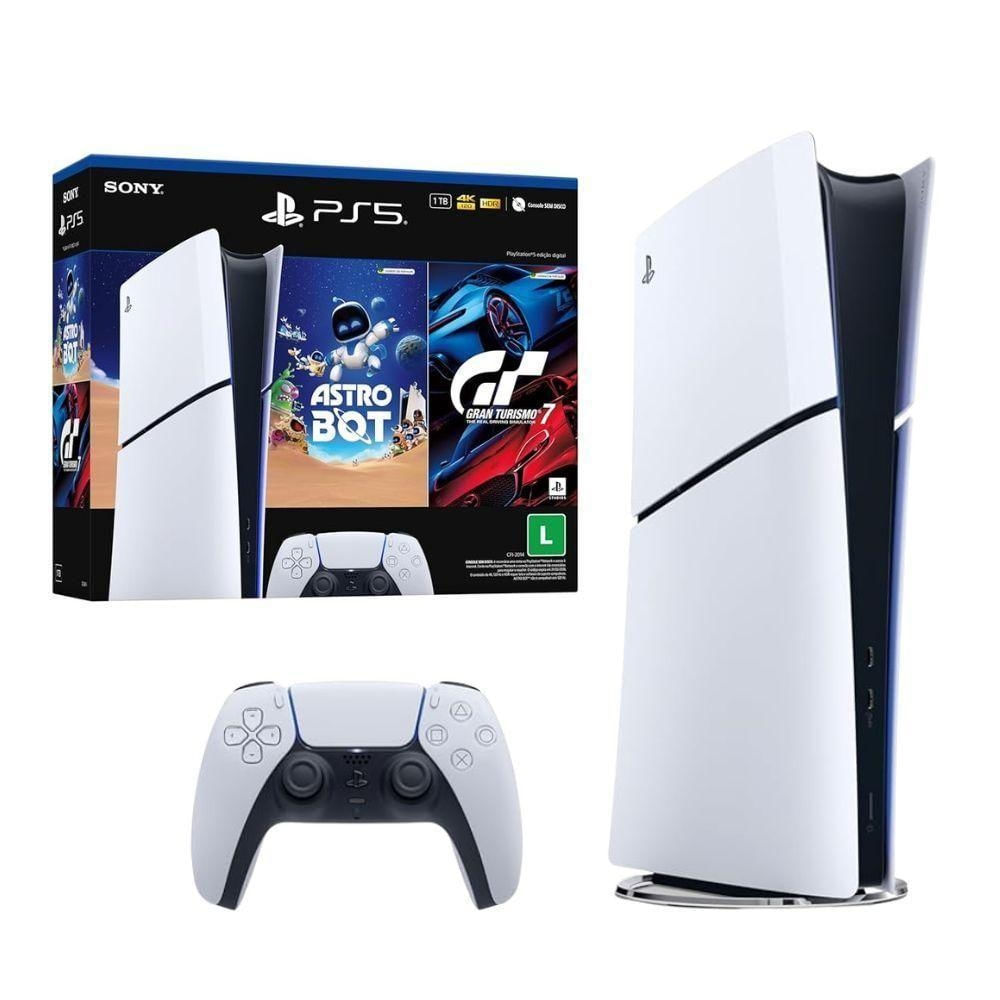 Console Playstation 5 Slim Edição Digital 825GB com 2 Jogos Branco