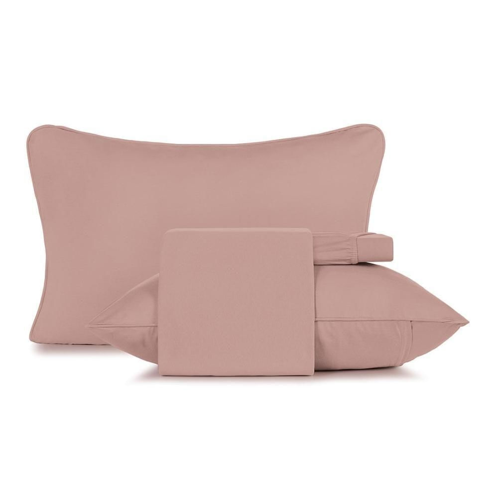 Jogo de Cama Queen 4 Peças Malha Fio Penteado Rosê Altenburg