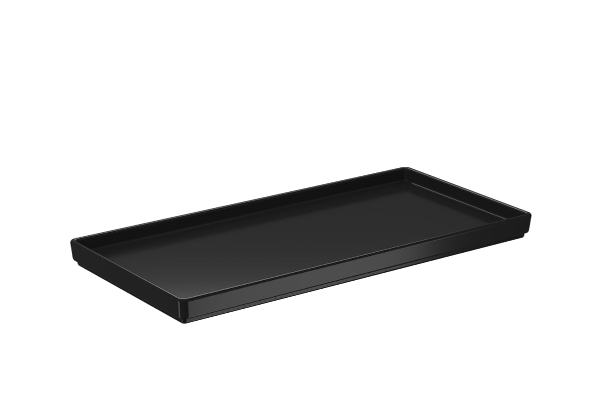 Prato Retangular 27x13x1,5cm Preto Uno Coza 27 x 13 x 1,5 cm Preto