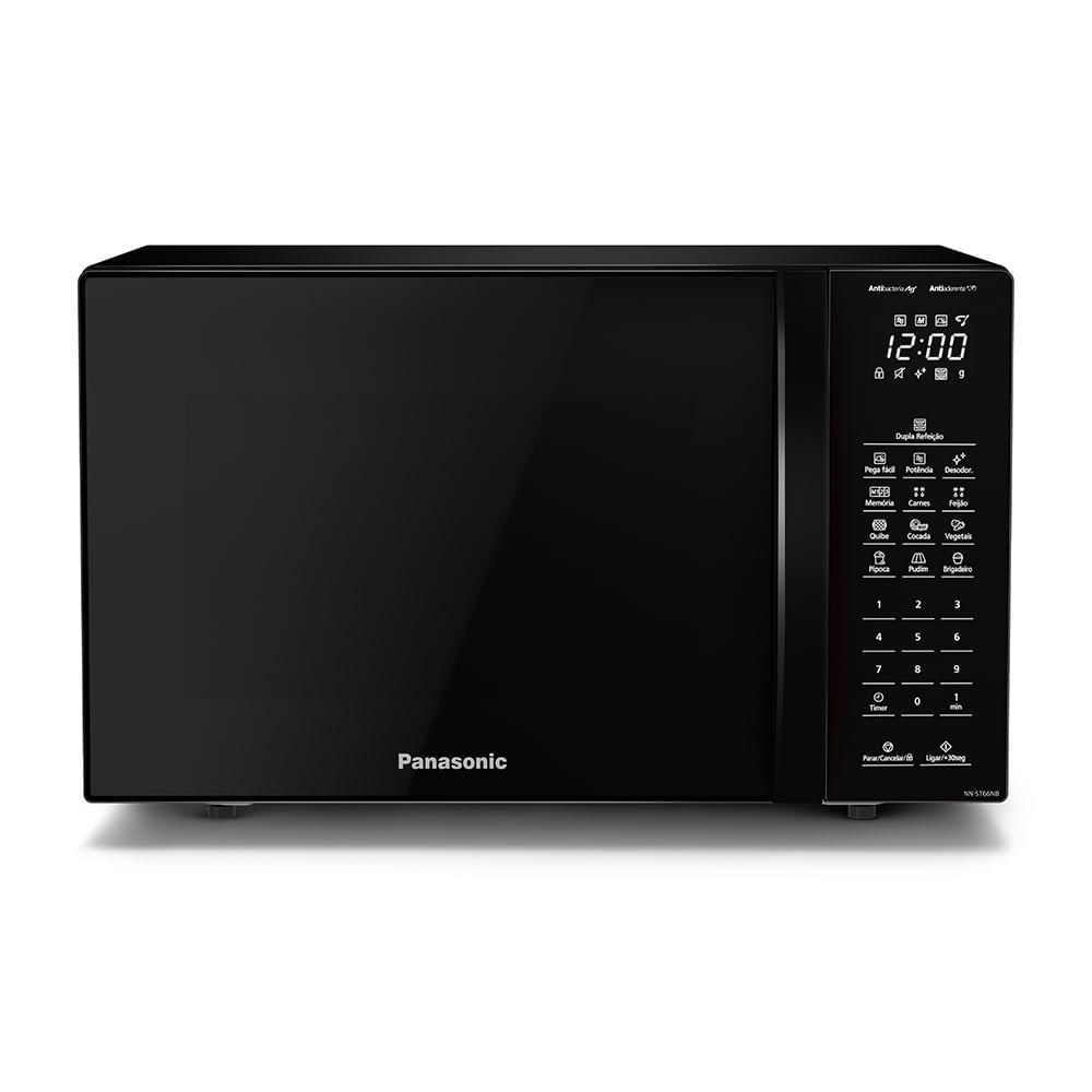 Micro-ondas de Bancada Panasonic NN-ST66NBRU 34L 900W Dupla Refeição Preto 110V