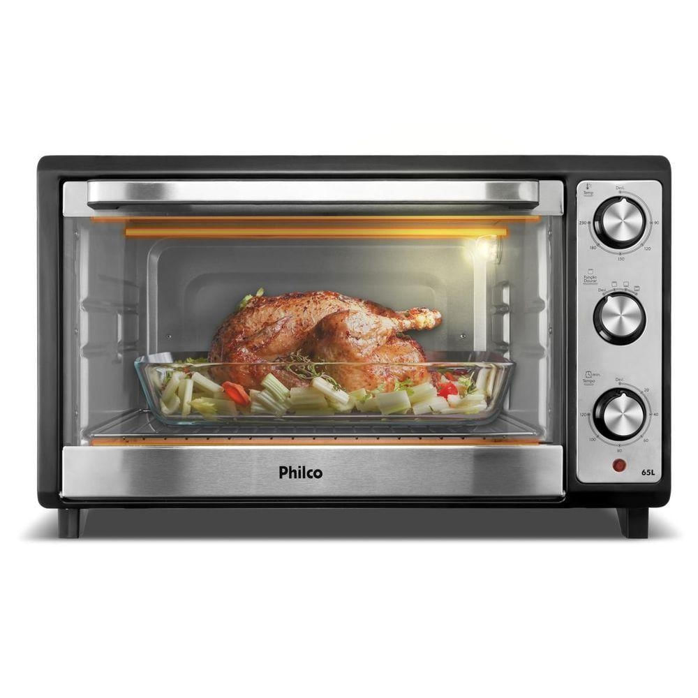 Forno Elétrico de Bancada Philco PFE65 65L 1800W com Timer Luz Interna Preto 110V