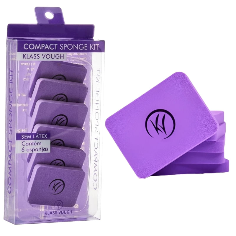 Esponjas para Base e Corretivo Compact Sponge com 6 Unidades Sem Látex Klass Vough