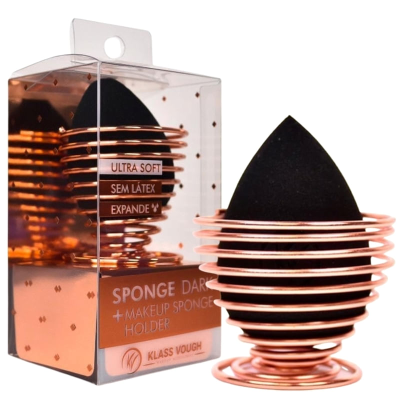 Esponja Gota com Case Suporte para Base e Corretivo Sponge Dark Holder Klass Vough