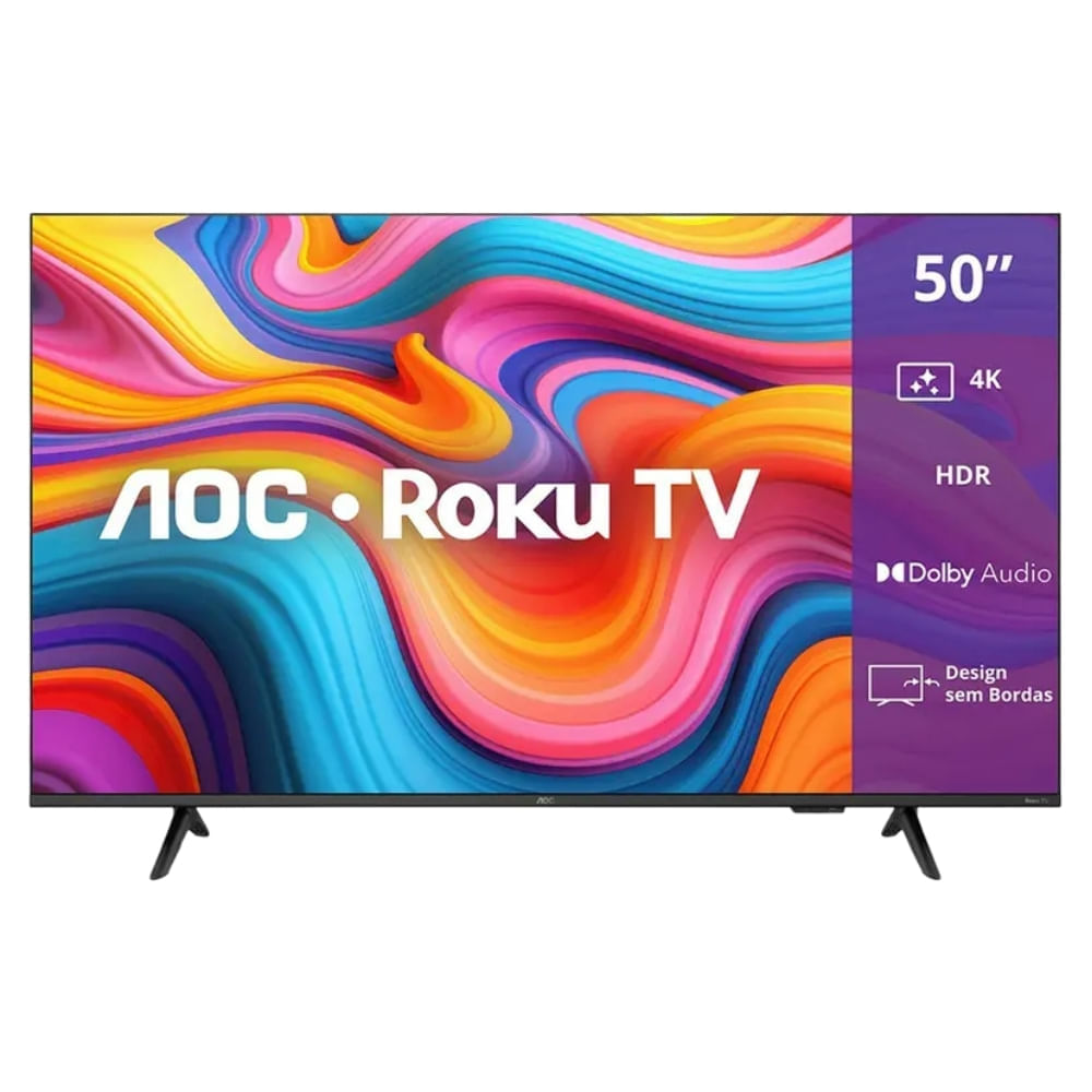 Smart TV AOC Roku TV 50" 4K UHD 50U7066/78G HDR10 60Hz Preto