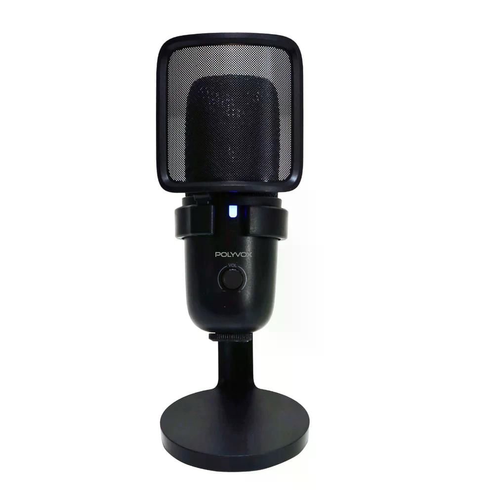 Microfone XP 500 Polyvox Podcast USB Estúdio Gravação Profissional Preto
