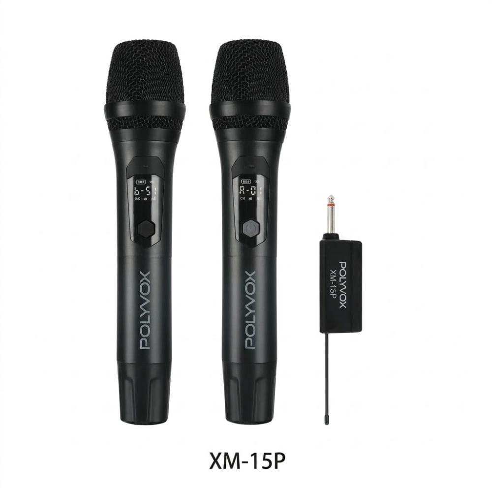 Par de Microfone Sem Fio UHF Polyvox XM-15P