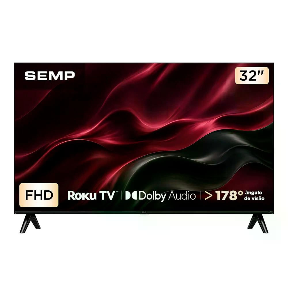 Smart TV Semp 32 Polegadas 32S42R LED Full HD S42R Roku TV WiFi Dolby Audio Brilho 220 Nits 32S42R