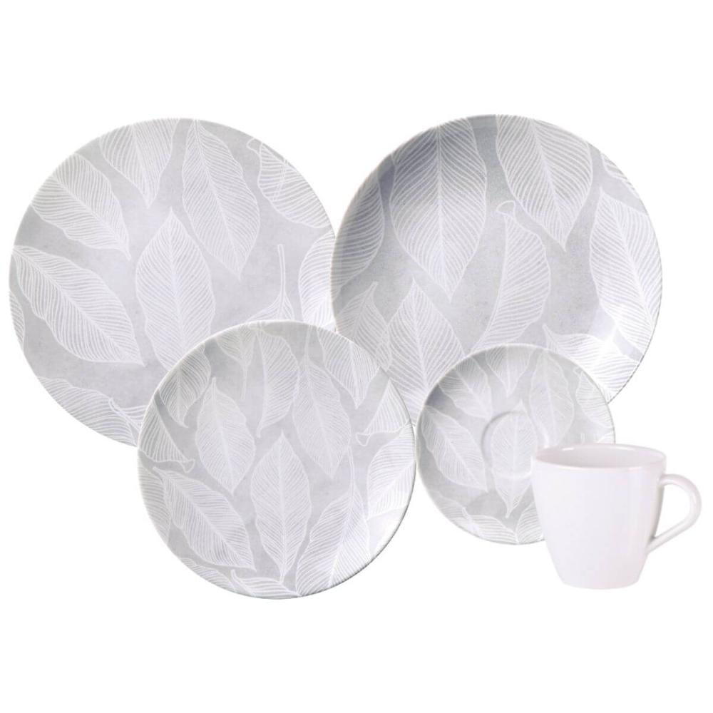 Aparelho de Jantar 30 Peças Porcelana Tramontina Arbo Servir Mesa Posta 6 Pessoas