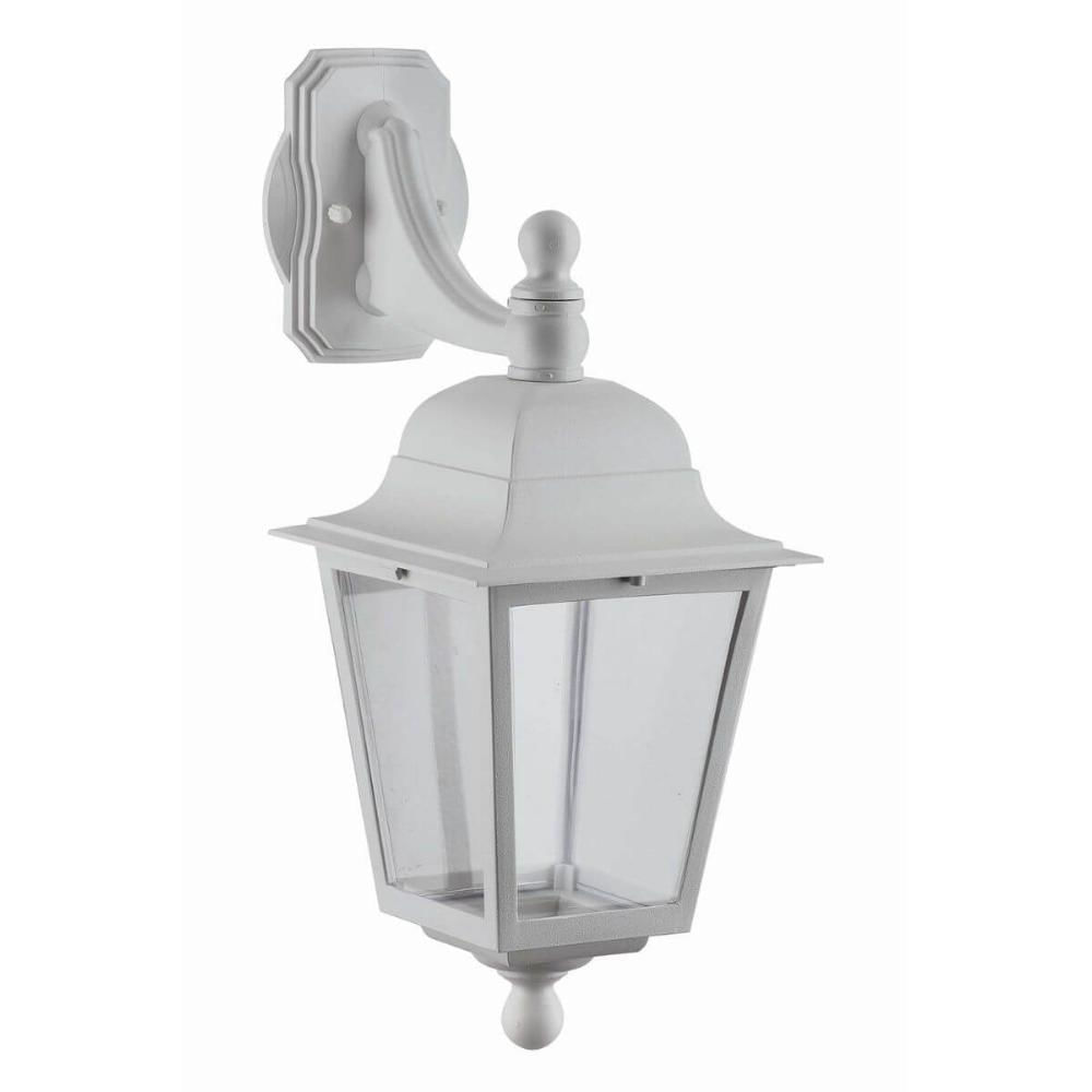 Arandela Luminária Branca Lente Transparente em Termoplástico Lâmpada Suporte Superior Dital