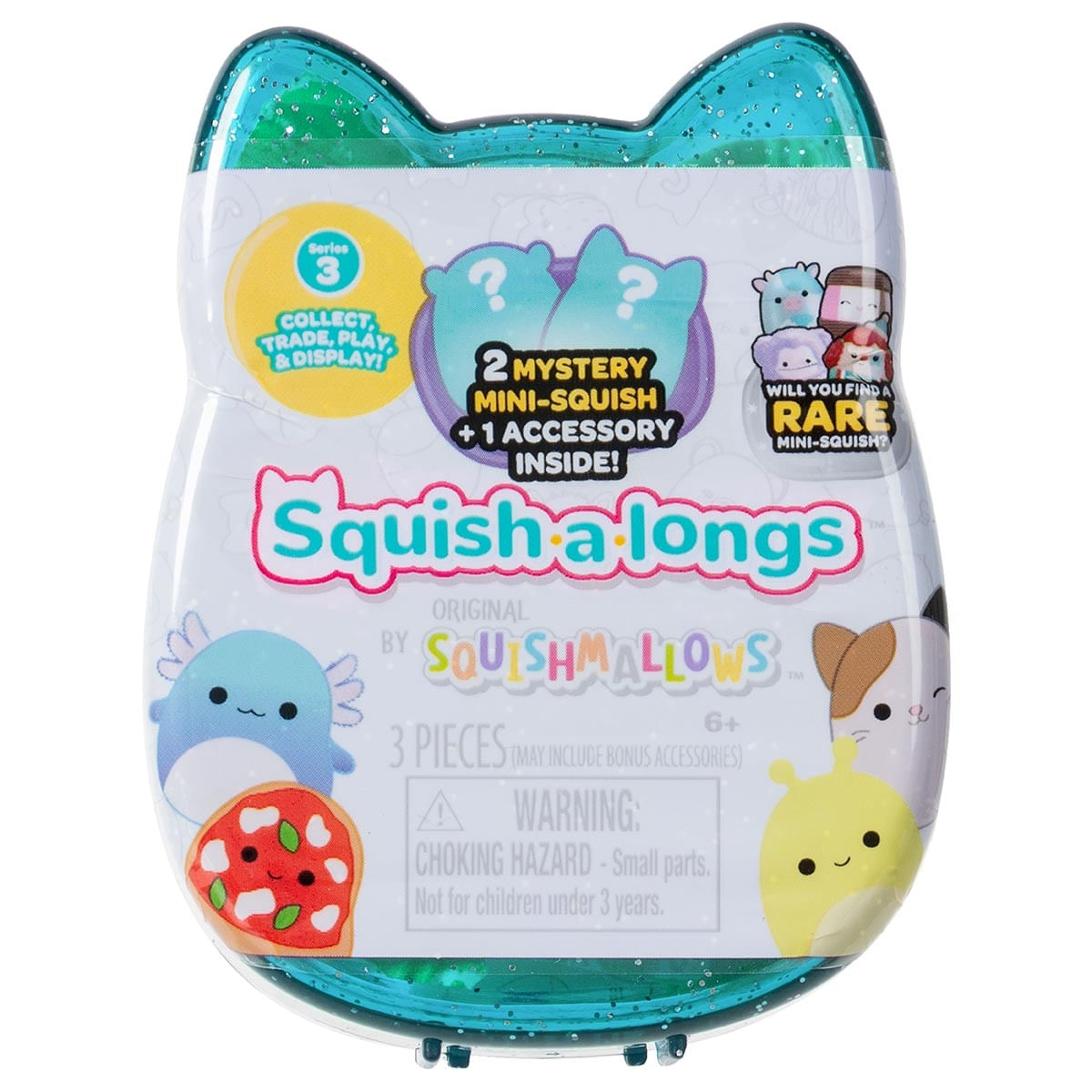 Pack 2 Bonecos Surpresa Squish-a-Longs Case Azul Brilhante