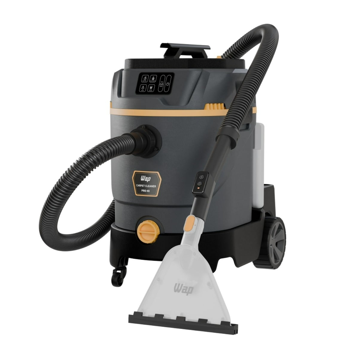Extratora Barril 4 em 1 Wap Carpet Cleaner Pro 40 2800w Vapor Borrifa Água Quente Alcance de 9 Metros Painel Touch 34l CINZA / 110