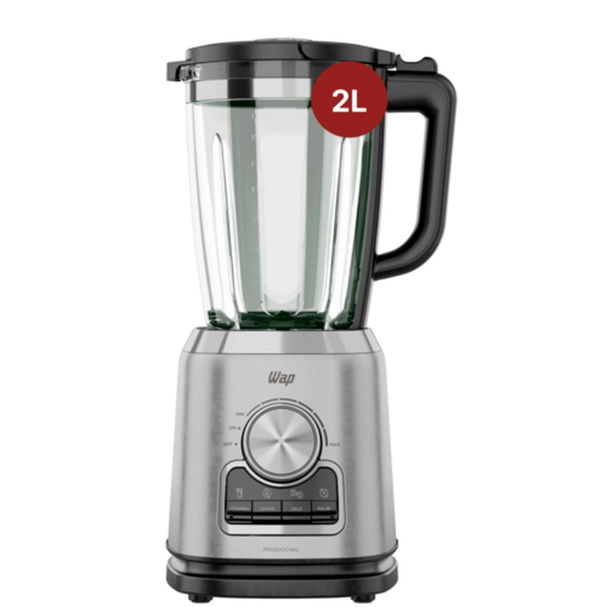 Liquidificador com Copo de Vidro Wap Wb2000 Preto e Cinza 2l Velocidade Variável PRETO / 110