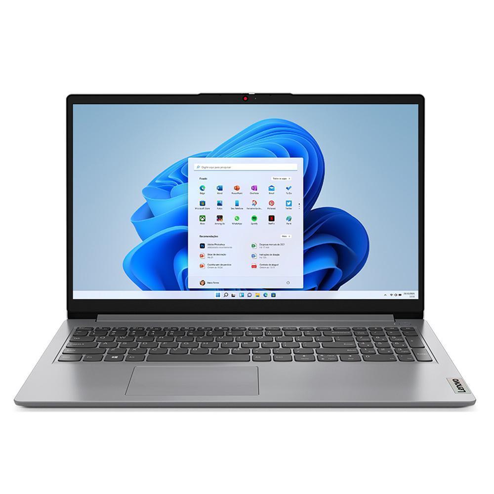 Notebook Lenovo ideaPad 1i, Intel Core i5-1235U, 8GB/512GB SSD, Win11,Tela 15,6" - 82VY000QBR