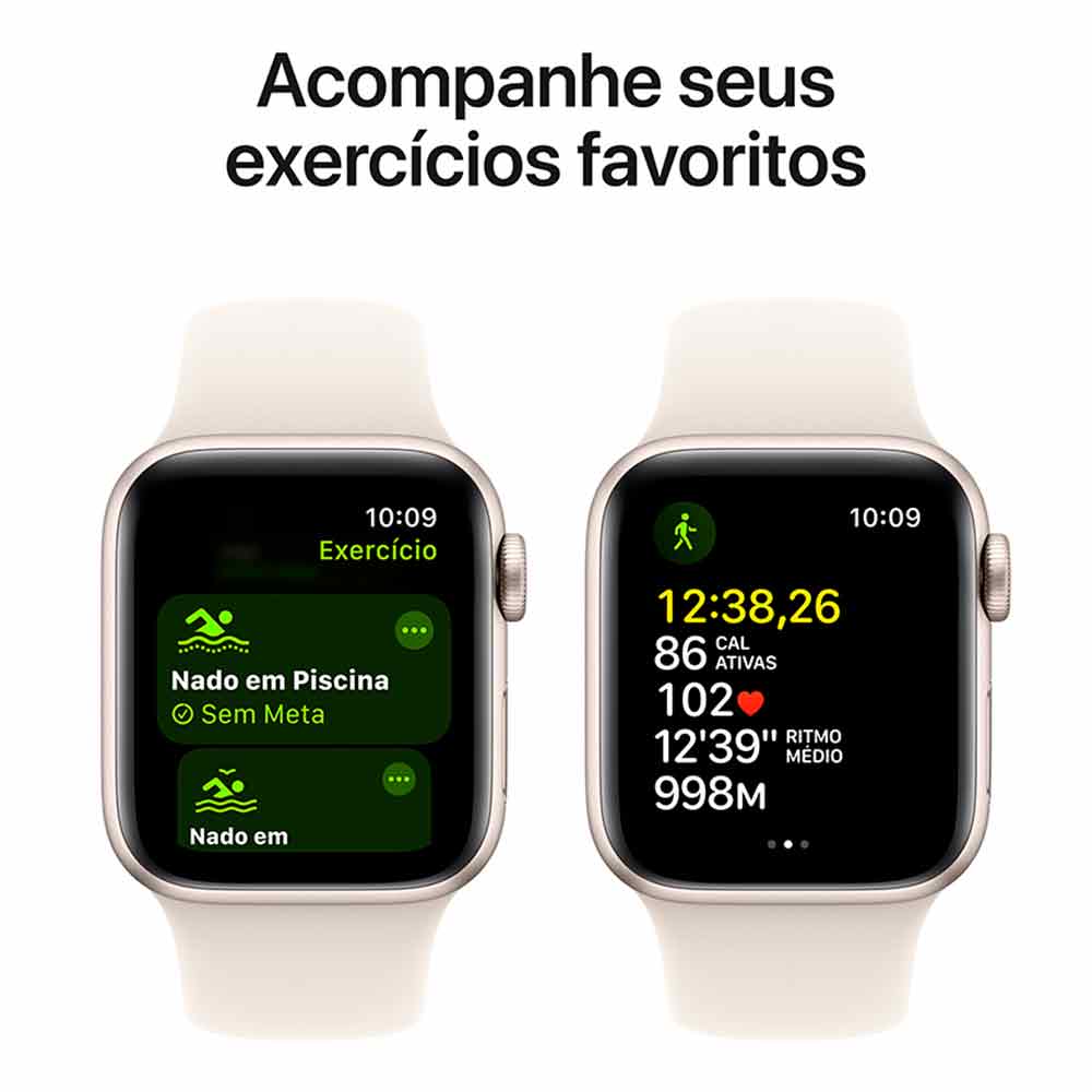 Apple Watch SE (GPS, 40 mm) Caixa de Alumínio Estelar Pulseira Esportiva Estelar