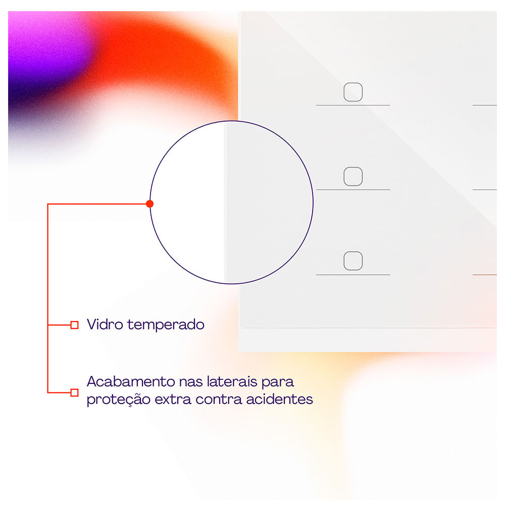 Interruptor Inteligente 6 Teclas Conexão Zigbee Compatível com Assistente de voz, IOS e Android Branco - Geonav