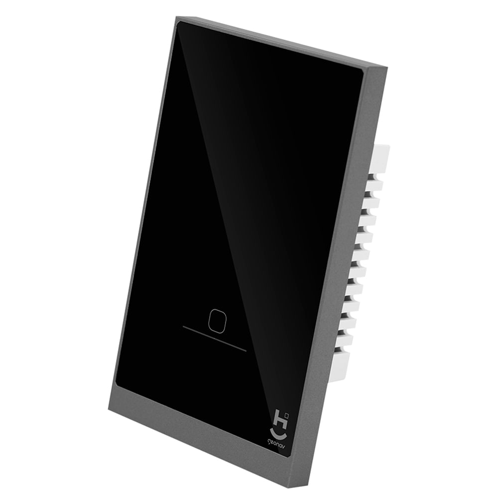 Interruptor Inteligente 1 Tecla Conexão Zigbee Compatível com Assistente de voz, IOS e Android Preto - Geonav