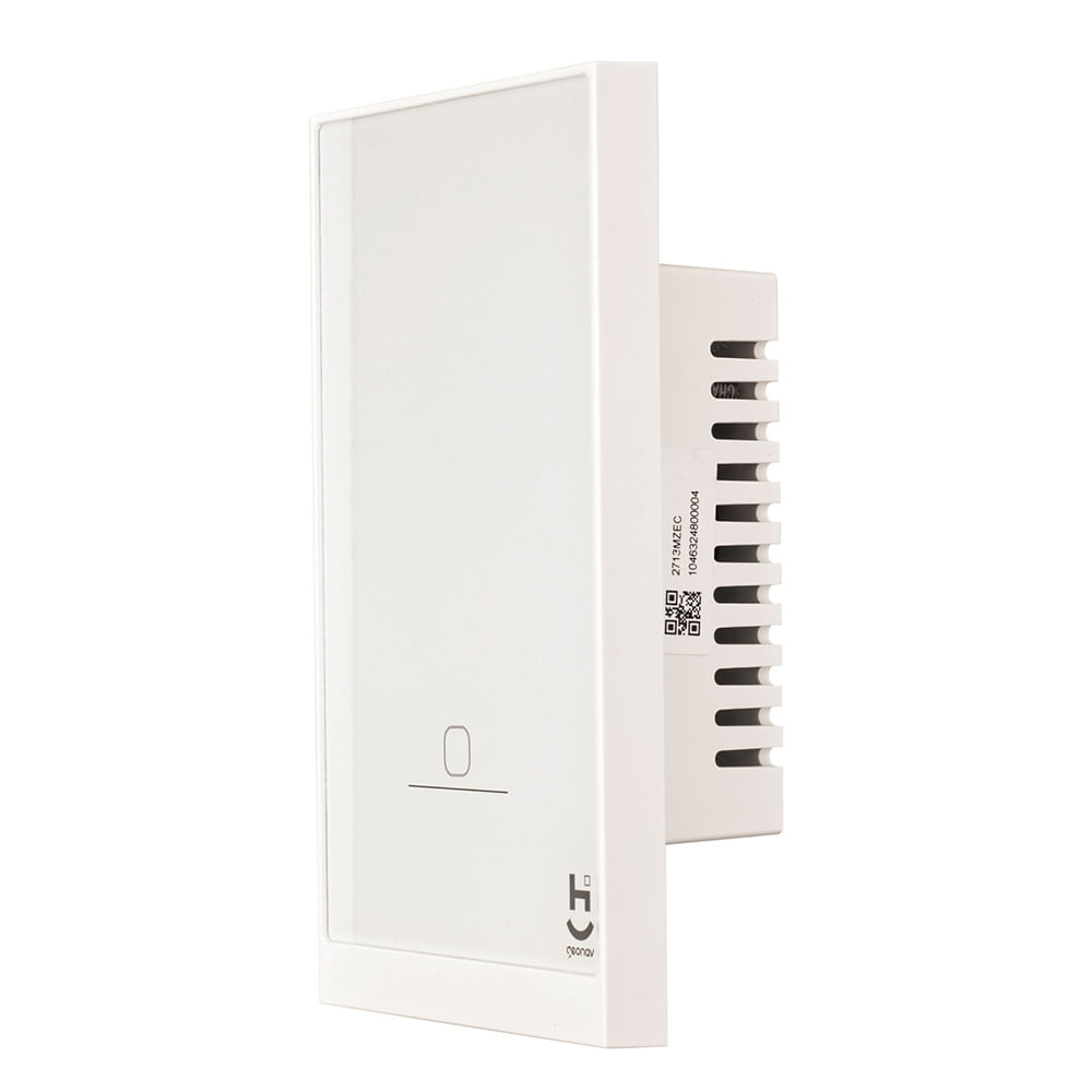 Interruptor Inteligente 1 Tecla Conexão Zigbee Compatível com Assistente de voz, IOS e Android Branco - Geonav