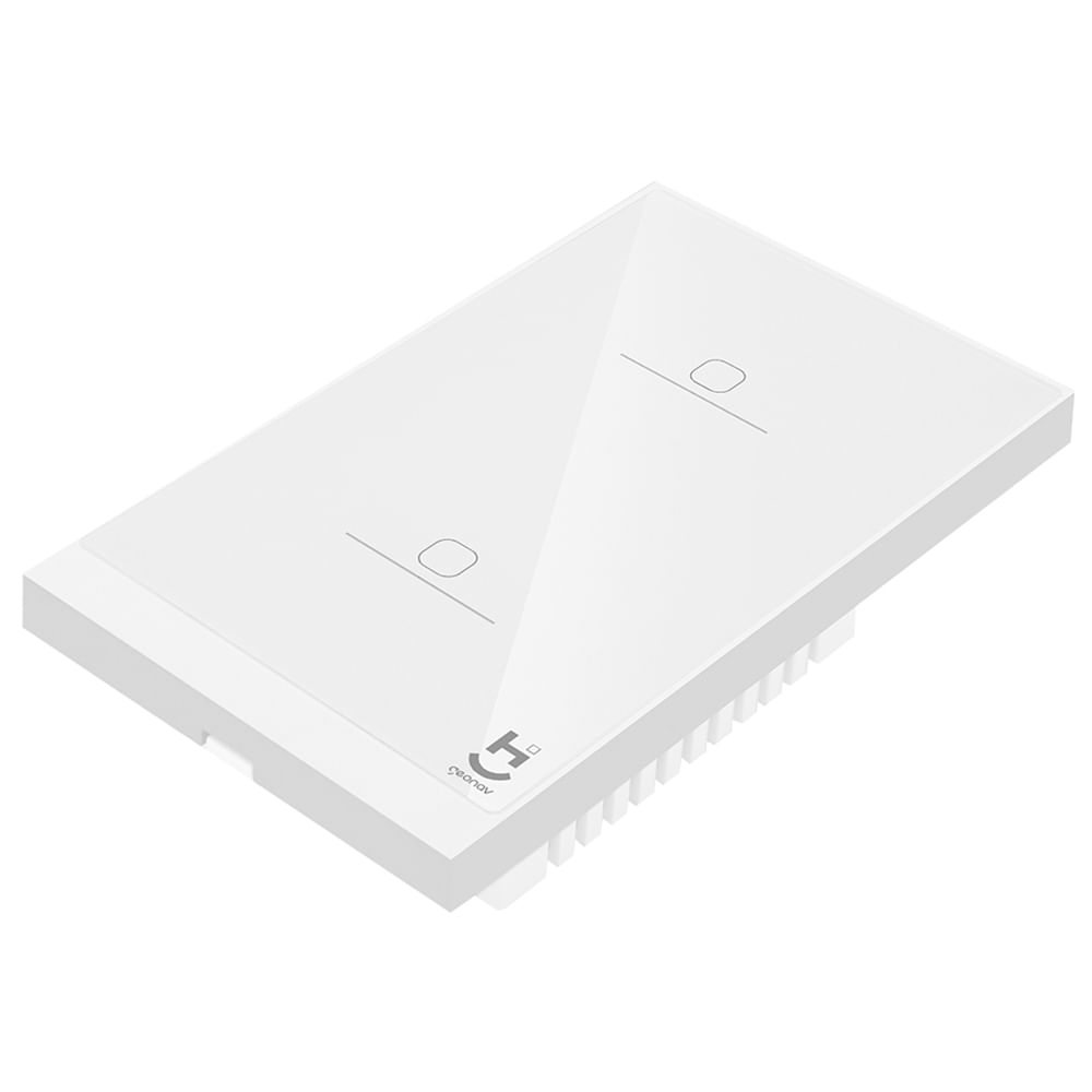 Interruptor Inteligente 2 Teclas Conexão Zigbee Compatível com Assistente de voz, IOS e Android Branco - Geonav