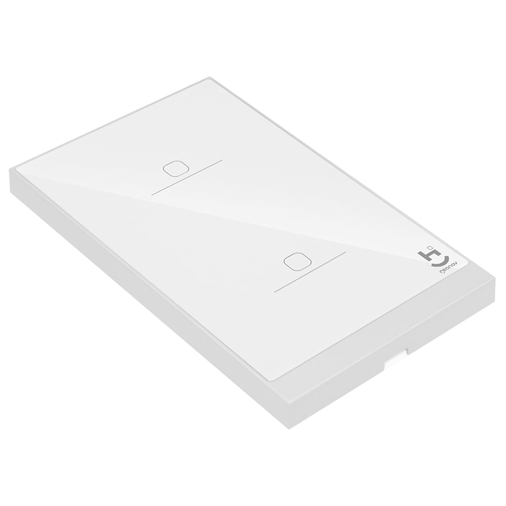 Interruptor Inteligente 2 Teclas Conexão Zigbee Compatível com Assistente de voz, IOS e Android Branco - Geonav