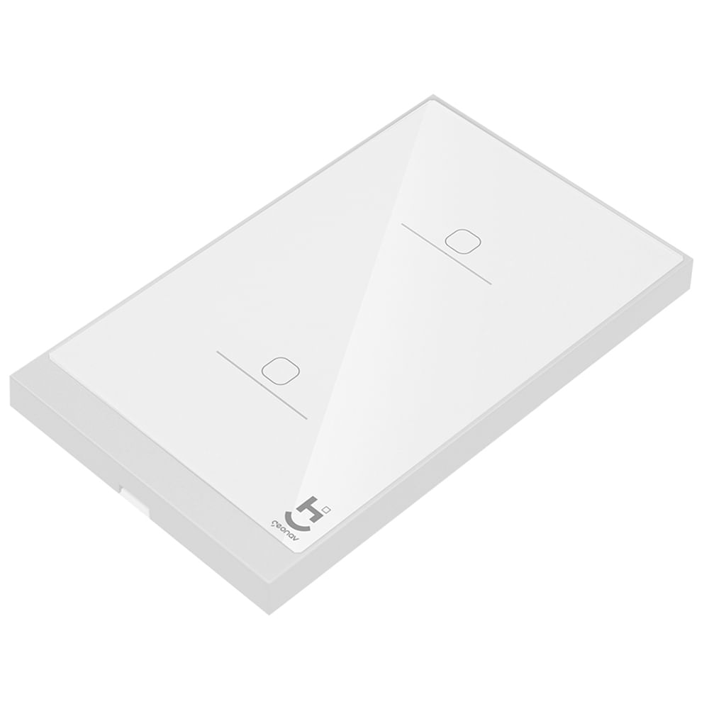 Interruptor Inteligente 2 Teclas Conexão Zigbee Compatível com Assistente de voz, IOS e Android Branco - Geonav