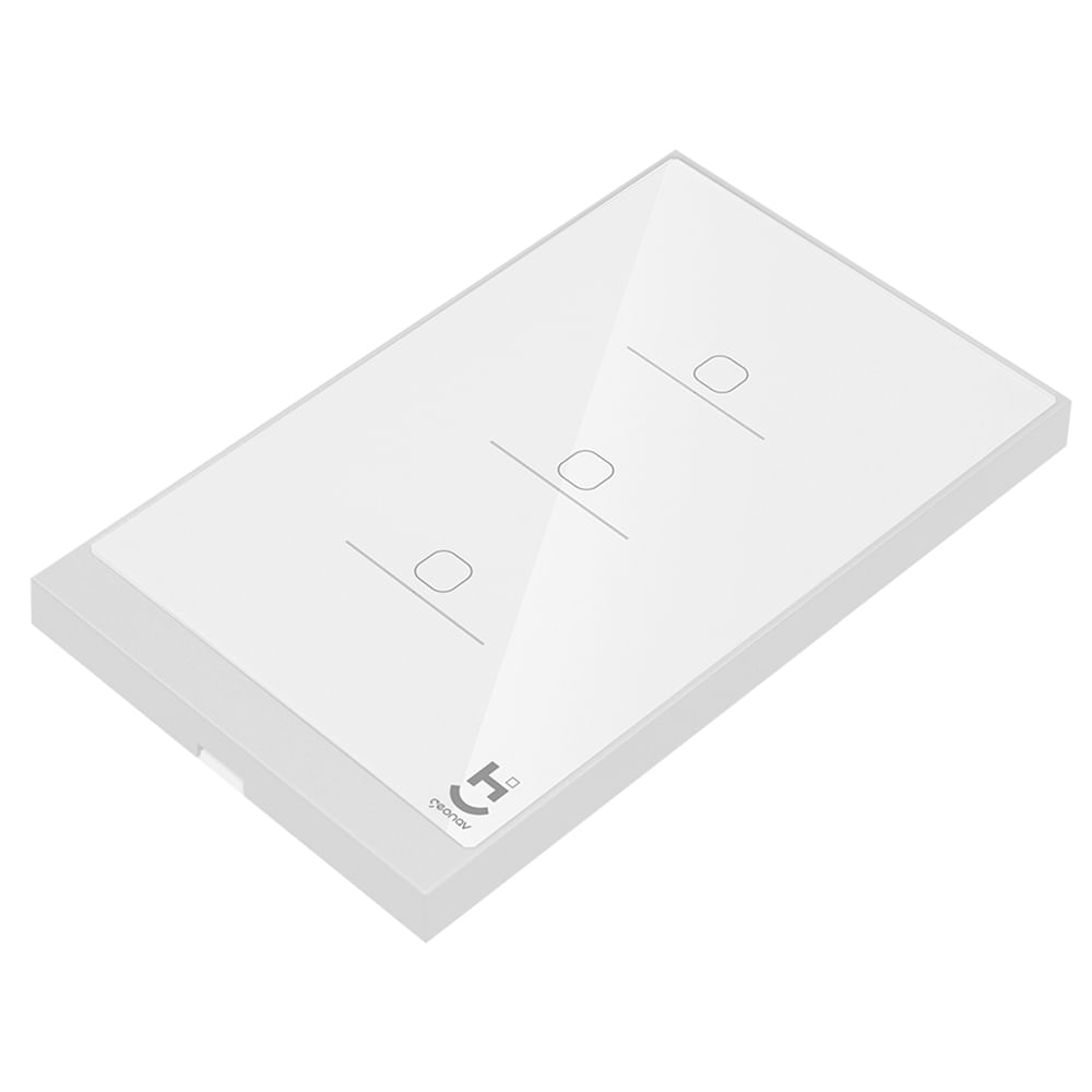 Interruptor Inteligente 3 Teclas Conexão Zigbee Compatível com Assistente de voz, IOS e Android Branco - Geonav