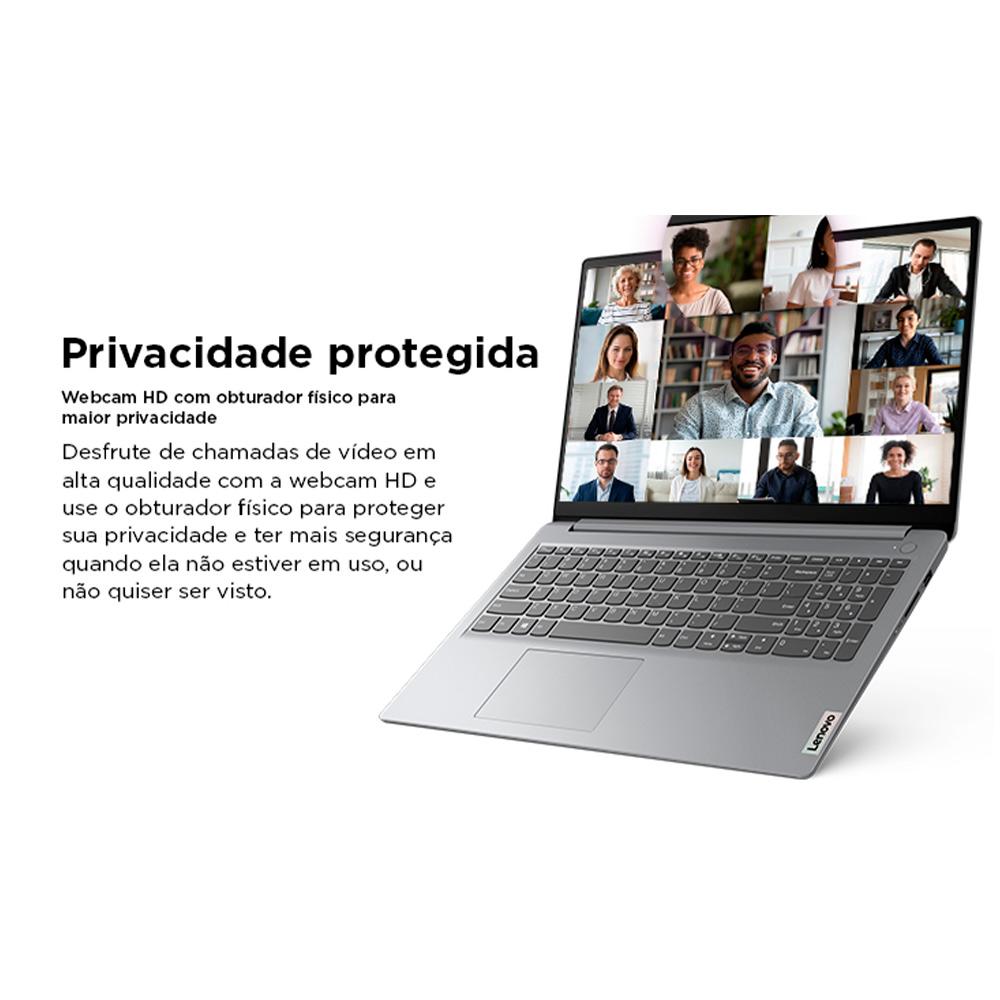 Notebook Lenovo IdeaPad 1i, Intel Core i3-1215U, 8GB/256GB SSD, Win11, Tela 15,6" - 82VY000SBR