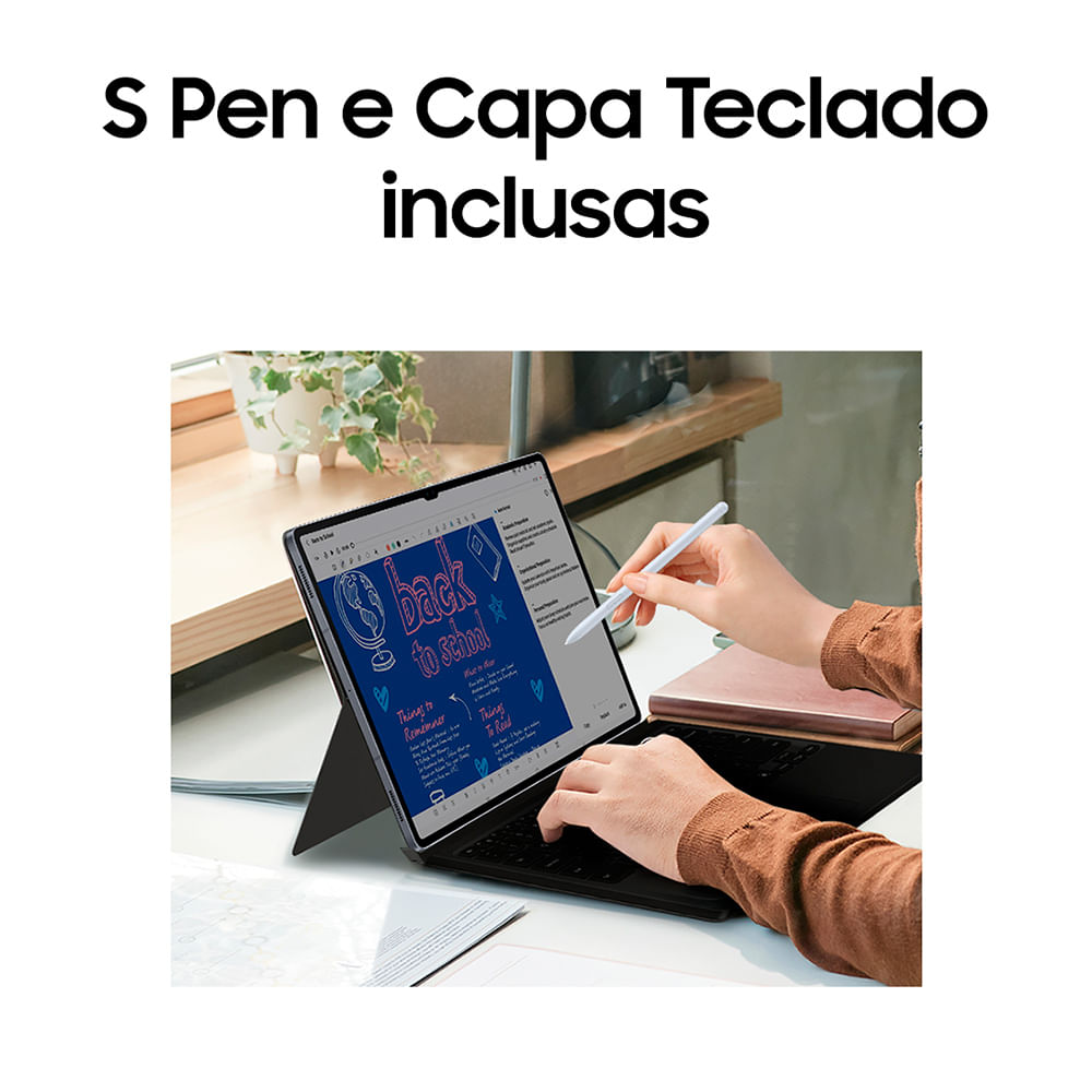 Tablet Samsung Galaxy S10 Ultra Cinza com 14,6", Wi-Fi, Android 14, Processador MediaTek Dimensity 9300 e 512GB