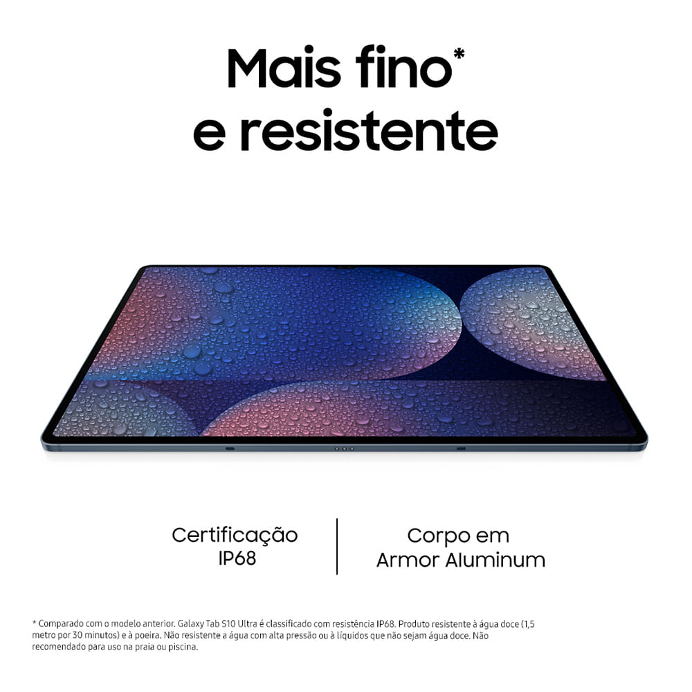 Tablet Samsung Galaxy S10 Ultra Cinza com 14,6", Wi-Fi, Android 14, Processador MediaTek Dimensity 9300 e 512GB