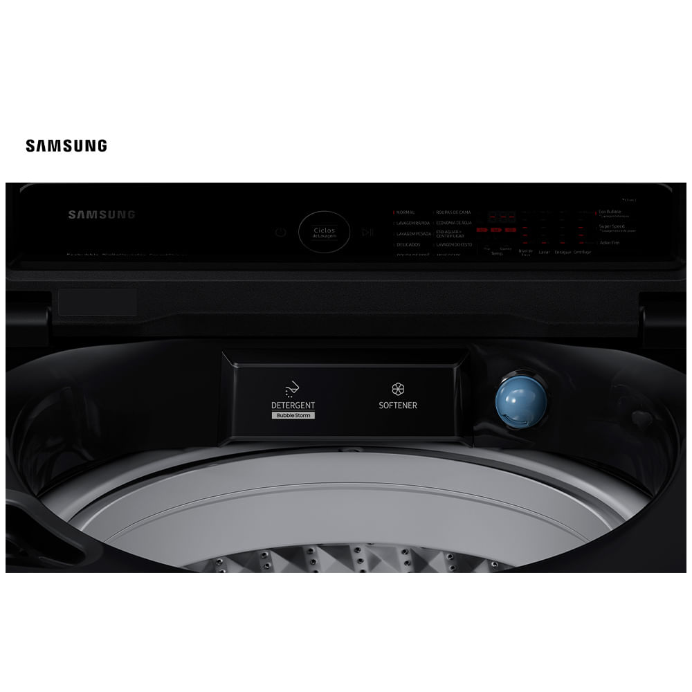 Lavadora de Roupas Smart Samsung 17 Kg Digital Inverter Black Caviar com 10 Programas de Lavagem - WA17CG