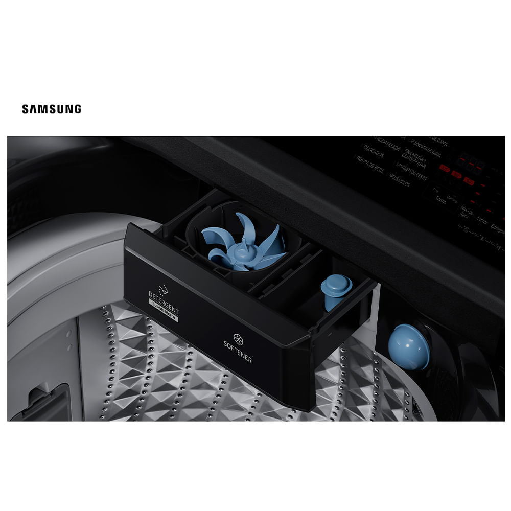 Lavadora de Roupas Smart Samsung 17 Kg Digital Inverter Black Caviar com 10 Programas de Lavagem - WA17CG
